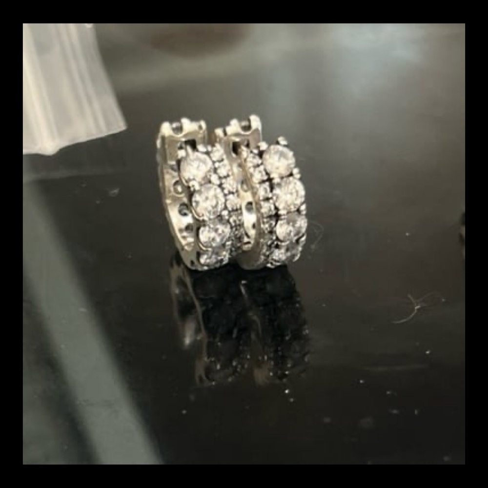 Double Band Pavé Hoop EarringsSterling silver from Pandora - Picture 9 of 10
